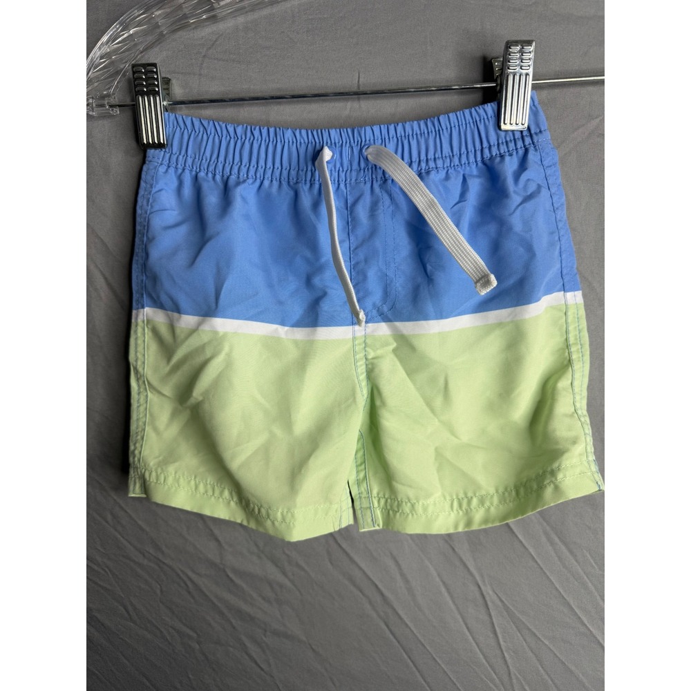 First Impressions Baby Boys Blue Green Colorblock Swim Trunks Size 18 Months